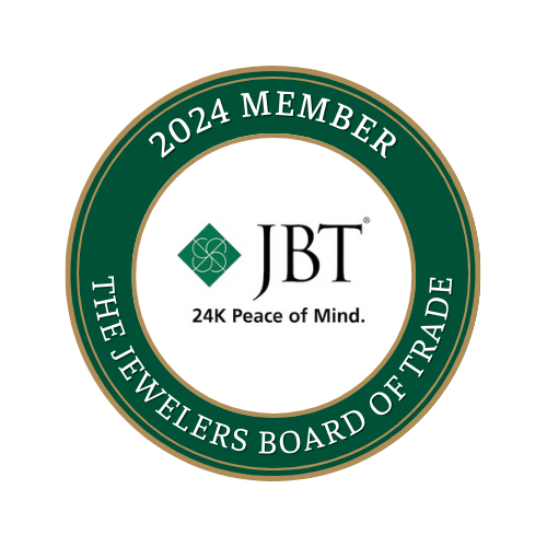 The jewelers board of trade. 2024 member. JBT. 24K peace of mind.